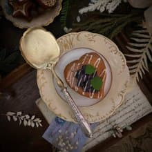 法國 Belle Époque × 路易十六復興風格 蝴蝶結紋 純銀冰淇淋鏟