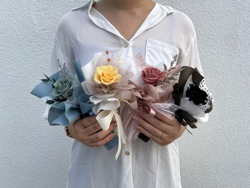 【DIY材料包】單支小花束(2入)|不凋花|永生花|乾燥花|