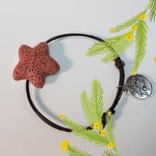 金牛座雙子座巨蟹座獅子座 鑄造星座佐星星香氛石皮手鍊 伸縮繩結