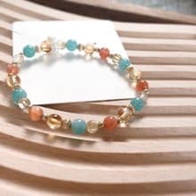 天河石、金沙太陽石、鈦晶 天然石手鍊