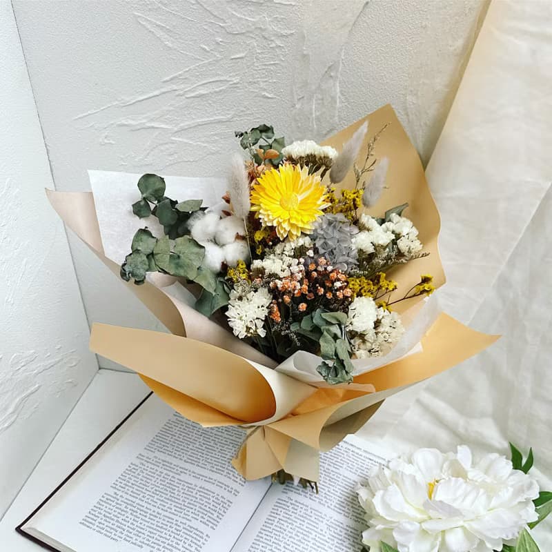 【畢業花束】拒絕油膩記好理想|畢業花束乾燥花|畢業花|向日葵