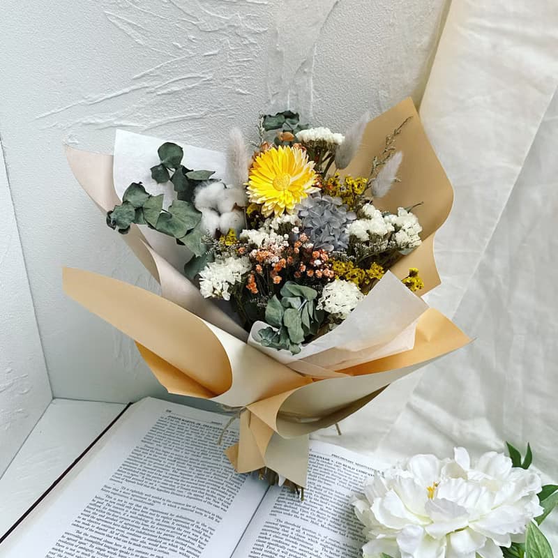 【畢業花束】拒絕油膩記好理想|畢業花束乾燥花|畢業花|向日葵