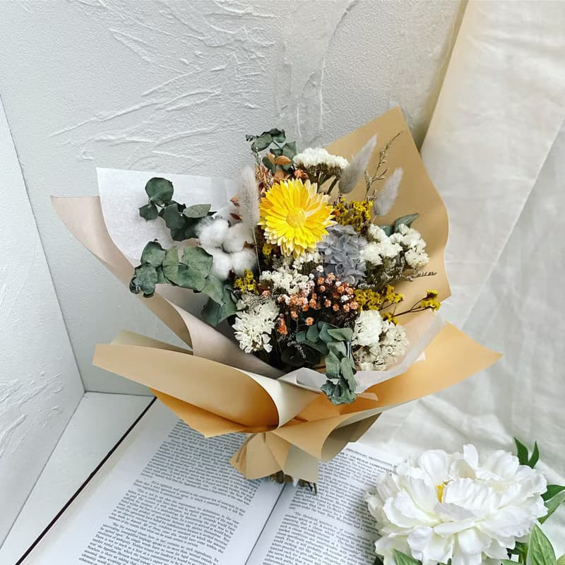 【畢業花束】拒絕油膩記好理想|畢業花束乾燥花|畢業花|向日葵
