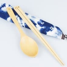 卓也藍染-扁式餐具組