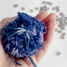 Knitting 生命之花束口袋 - 靛藍光 眉心輪 敷袋