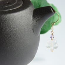 【馥雪】天然白水晶花朵耳環耳勾耳夾