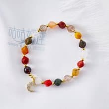 福祿壽S925純銀彩色五行平衡手鍊(含開光)招桃花、招姻緣、事業運