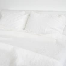 White linen flat sheet / Linen bedsheet / Softened stonewashed linen sheet
