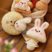 羊毛氈手作 兔幾系列掛飾包掛鑰匙扣 可愛卡通小動物 小兔子掛件