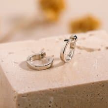 circle-plain smooth pierced earring SV　ニッケルフリースムースピアス　シンプル　フープピアス　シルバー