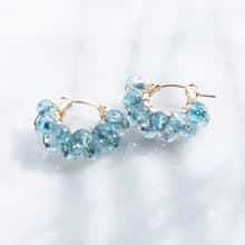 14kgf Spring Jerry multicolored quarz pierced earrings / clip on earrings BLU