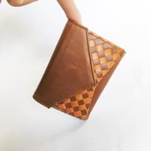 小さな三つ折り財布 Ripperマイクロウォレット イタリア産ブッテーロ×日本産バローロ　ベージュ