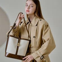 韓國KIMMY BAG | 帆布/灰褐色 | 大容量 手袋 單肩包 水桶包