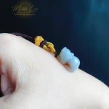 天然緬甸玉 飄花 翡翠 招財 貔貅 護主 玉墜 項鍊 禮物 長輩禮