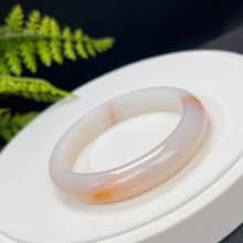 精品 溏心瑪瑙手鐲 55MM 粉白飄橘 玉髓手環 清新秀雅 氣質百搭