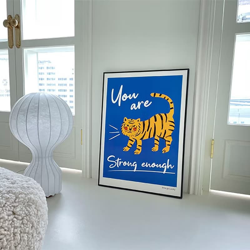 Art print/ Blue Tiger / Illustration poster A4 A3 A2