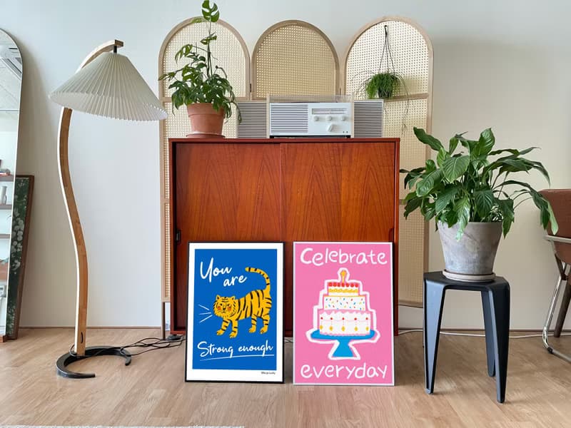 Art print/ Blue Tiger / Illustration poster A4 A3 A2