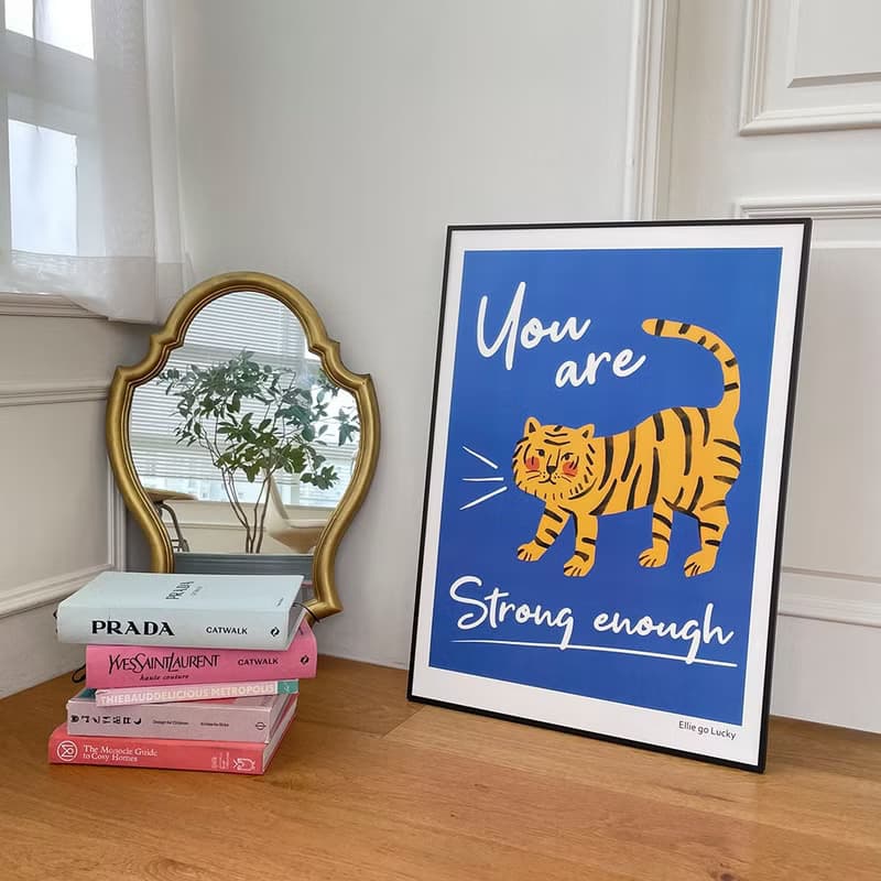 Art print/ Blue Tiger / Illustration poster A4 A3 A2