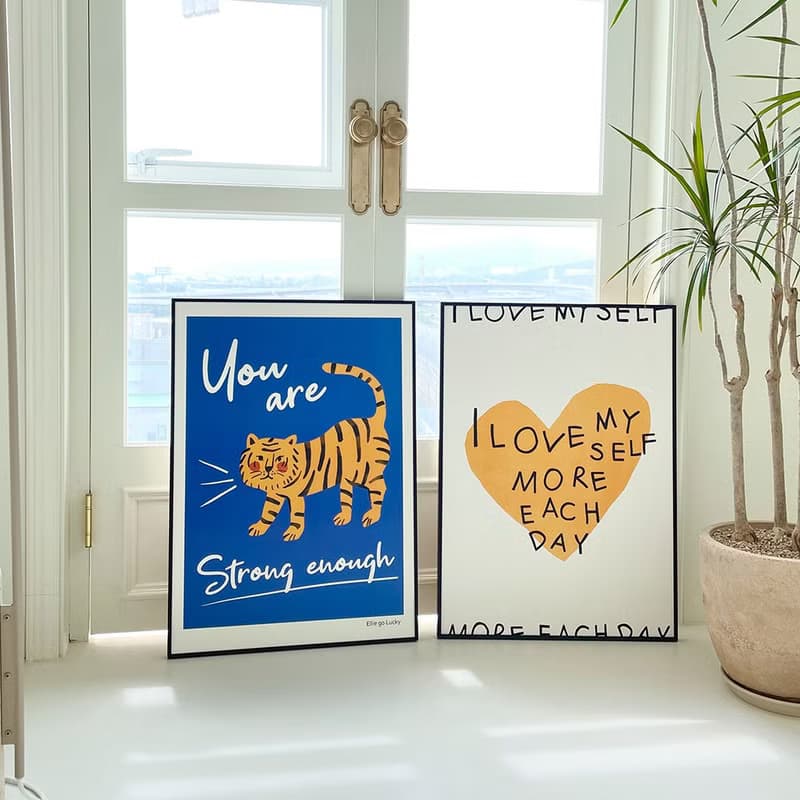 Art print/ Blue Tiger / Illustration poster A4 A3 A2