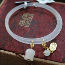 冰種對鐲叮噹鐲細條一對禮盒裝