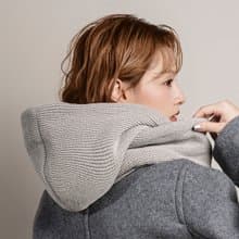 Mist 系列 - 霜影 * 灰色 針織 毛料 圍巾 連帽圍巾