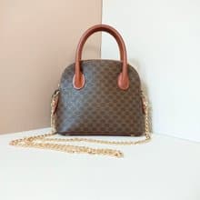 初夏優惠稀有中古二手CELINE貝殼小凱莉單肩側孭斜背包手袋