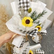 乾燥花束【鄉村格子】生日花束 母親節花束 畢業花束 教師節禮物