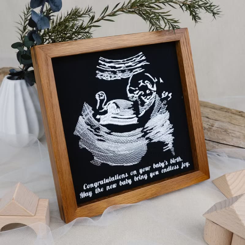 【寶寶超音波刺繡相框】