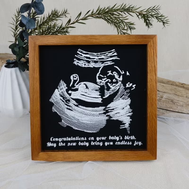 【寶寶超音波刺繡相框】