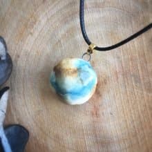 【母親節優惠 擴香項鍊】香水精油項鍊-蒼茫沙漠 滿月型|手作陶藝