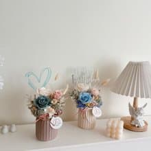 多色 韓式牛奶瓶盆花 永生花 永生玫瑰花 乾燥花 開幕盆花 生日禮