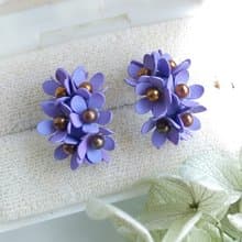 Vintage Jewelry 西洋古董飾品 C圈 立體 花簇 針式耳環