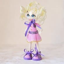 Handmade interior art doll. Blue-eyed blonde doll. Unique doll for fun gift