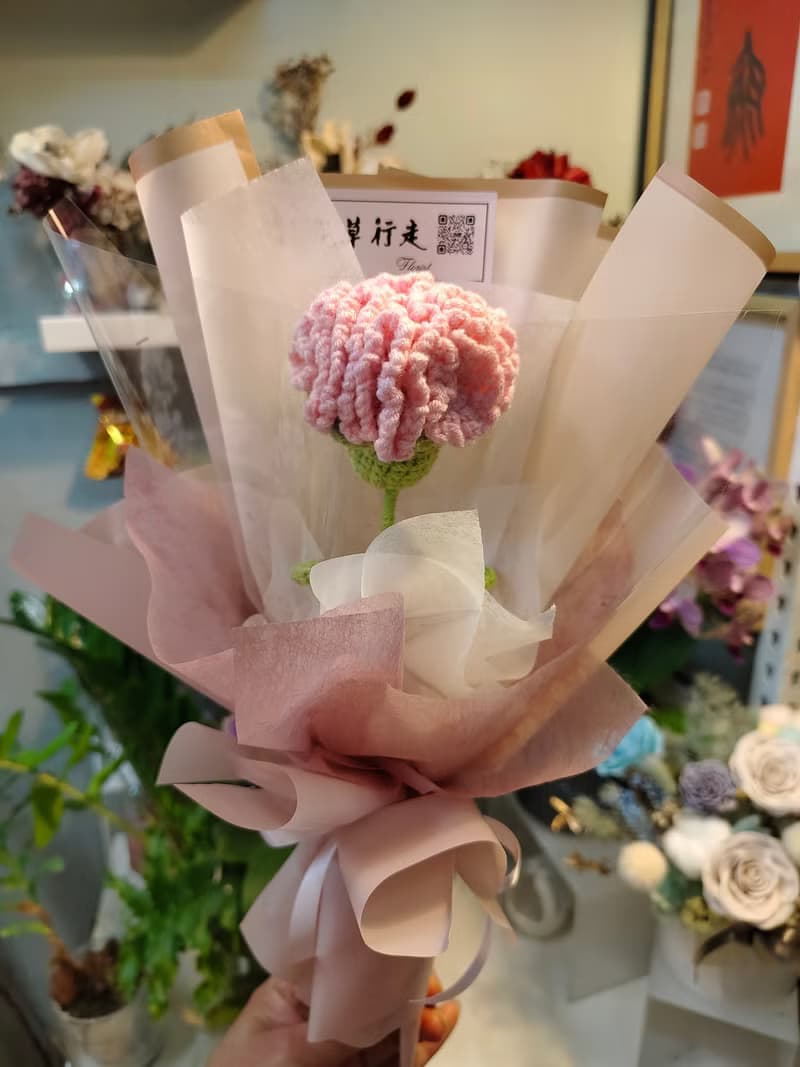 編織花康乃馨編織花束母親節花束