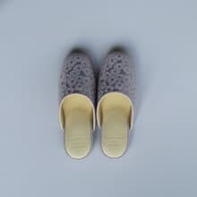CLOAKROOMS OF .Fuller 室內拖鞋 TEXTILE設計款-latta花簇(粉黃)