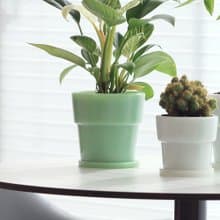 日本ideaco 復古風奶玉植栽盆器(直徑12cm)-大-多色可選