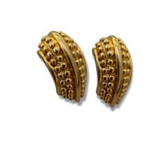 Vintage Paolo GUCCI Gold Tone Clipon Earrings Authentic Original Luxury 1990s