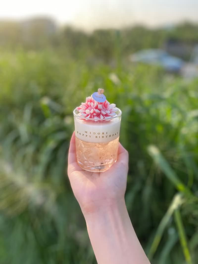 造型花果凍蠟燭杯 | 手工香氛花花蠟燭