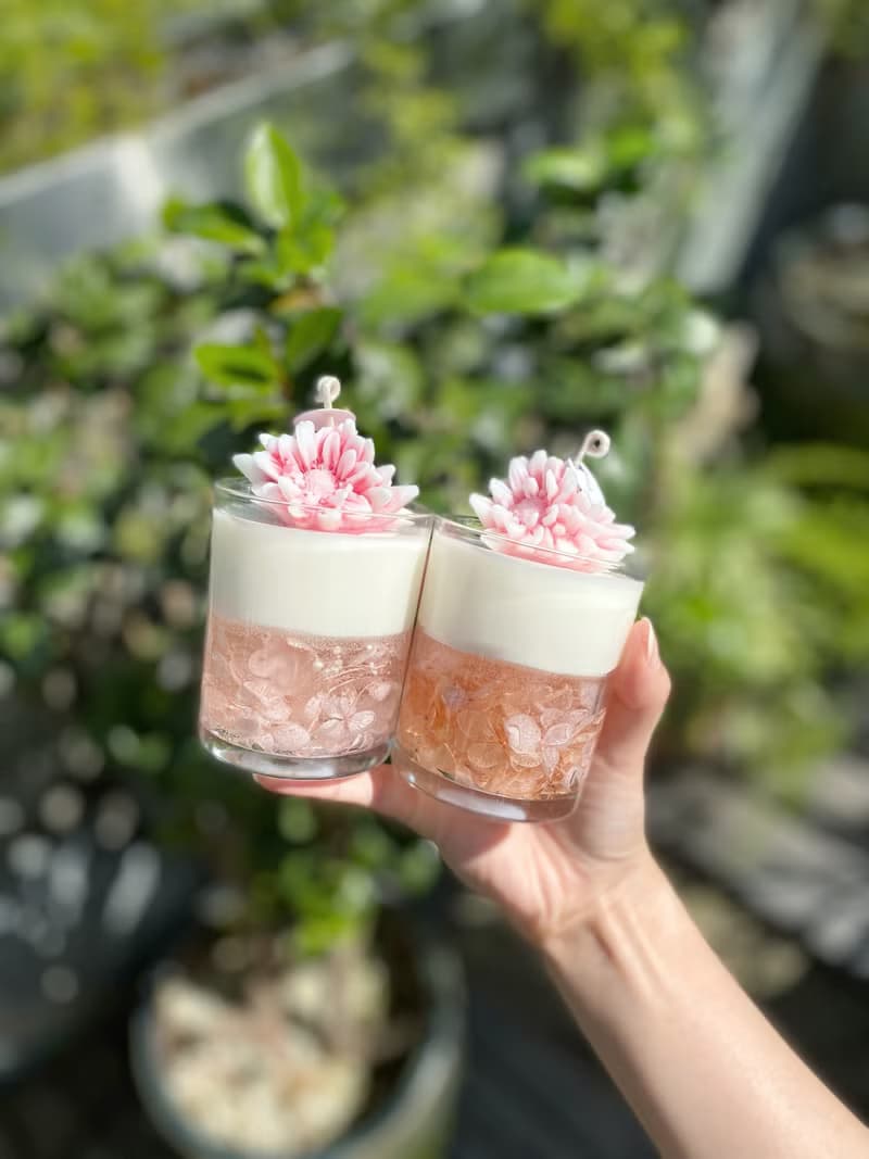 造型花果凍蠟燭杯 | 手工香氛花花蠟燭