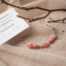 Rhodochrosite Bracelet, 925 Silver, Taurus gem, Libra stone, Mother's Day gift