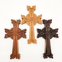 Small Khachkar Cross 19 cm height, Armenian carved wood cross, Christian
