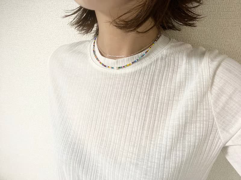 ビーズネックレス　マグネット着脱  　colorful