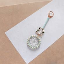 仰望星月の貓丨手作雙色 編織 禮物 捕夢網 包包吊飾-淺湖藍