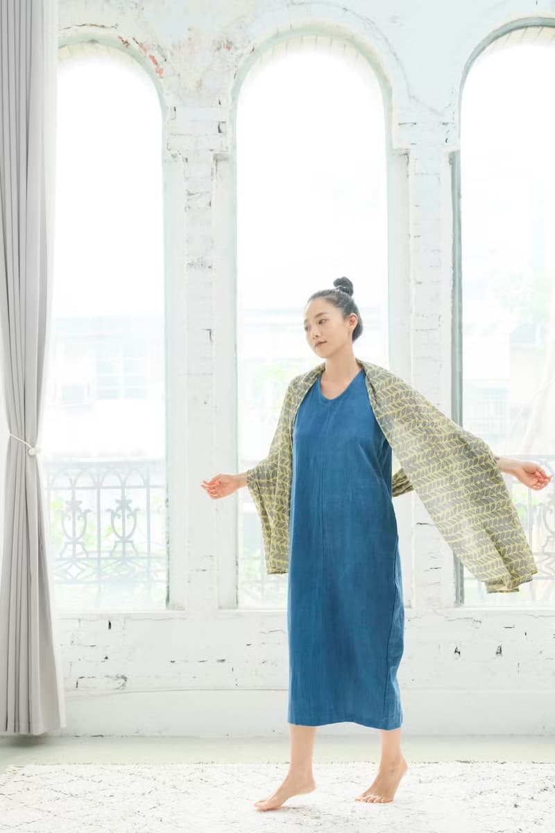 印度蓋染披巾 / 巴里紗 黃葉藤