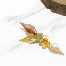 水晶花髮夾-花裙搖曳(咖啡色)-光點飾品