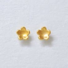 【Second Earrings】 18K 黃金花朵耳環