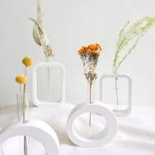簡約水泥花器 附乾燥花