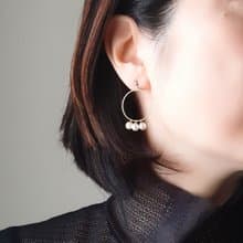 K18　フープピアス　あこや真珠　パールピアス　あこやパール　日本の真珠 pearl earrings  珍珠耳環 珍珠耳环 진주귀걸이