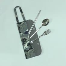 提把環保餐具套-深灰浮世繪