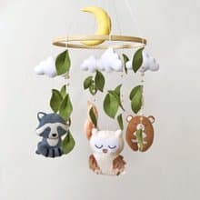 林地床鈴森林動物嬰兒床吊飾毛氈托兒所床鈴新生兒禮物嬰兒房裝飾